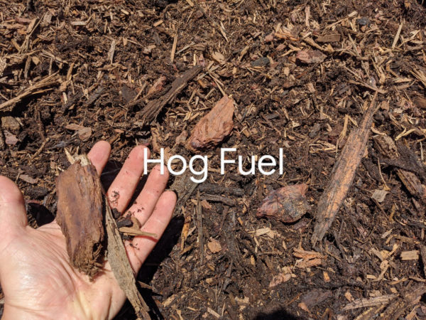 Hog Fuel bark mulch & wood chip mix for home delivery Vancouver